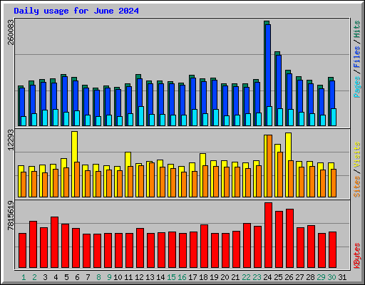 Daily usage for June 2024