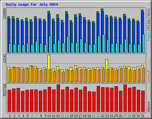 Daily usage for July 2024